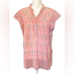 Suzanne Betro Pink Plaid Blouse